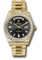 Rolex Yellow Gold Day-Date 40 Watch - Yellow Gold Bezel - Black Baguette Diamond Dial - President Bracelet - 228398TBR bkbdp